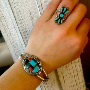 2pc Bengal and turquoise ring